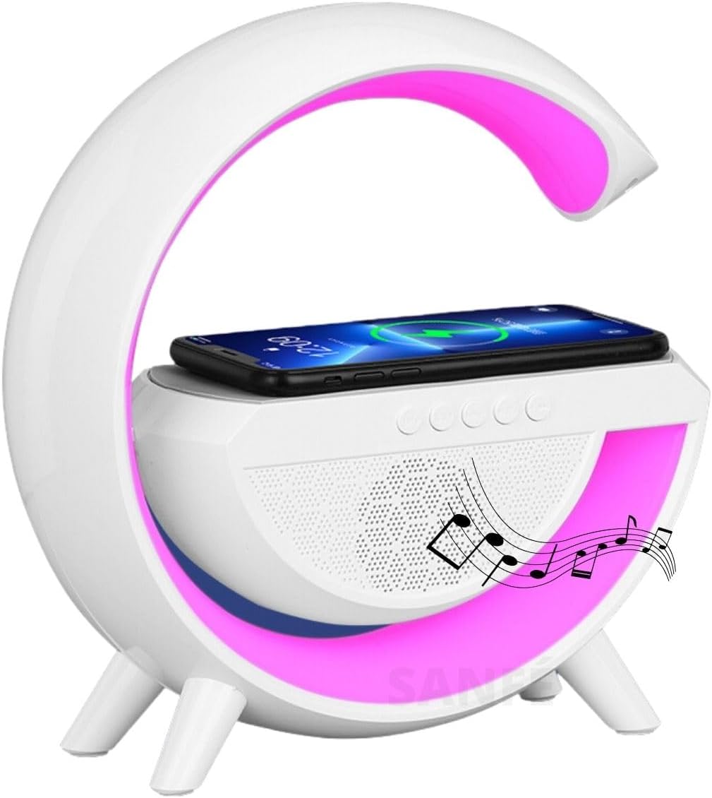 X10 Speaker Bluetooth RGB couplé à un chargeur wireless universel.