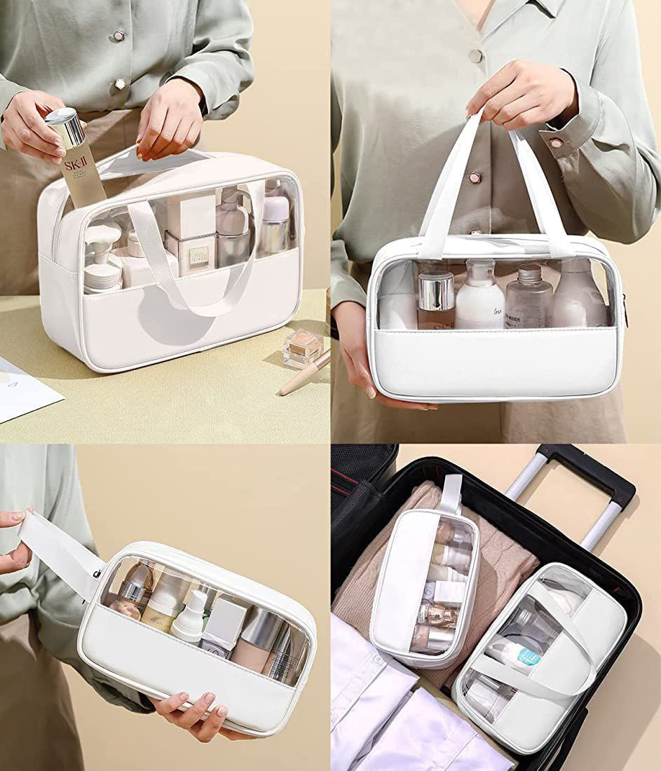 3 Trousse de maquillage transparente pour femmes