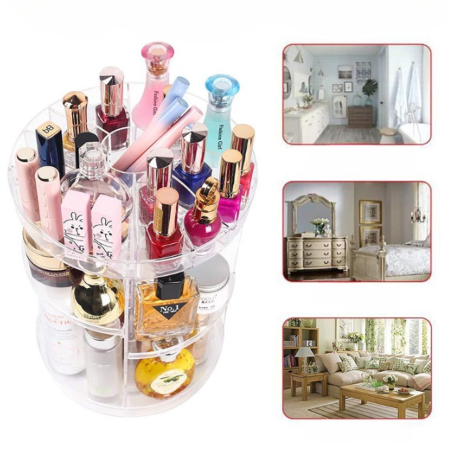 Boîte de rangement cosmétique rotative 360° - X10 Maroc - Livraison gratuite -