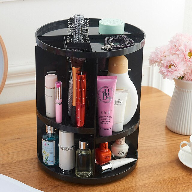 X10-Organiseur de maquillage rotative - X10 Maroc - Livraison gratuite - Noir