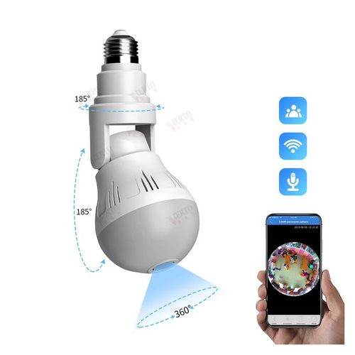 Caméra télécommandée 1080P, caméra ampoule HD wifi sans fil - X10 Maroc - Livraison gratuite -