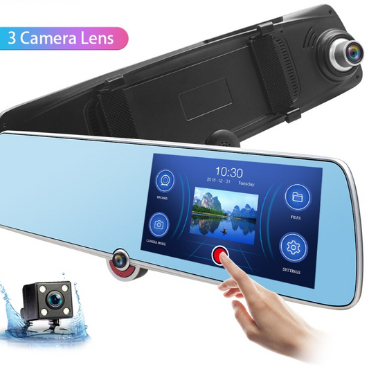 Rétroviseur la voiture atrois caméras et ecran tactile - X10 Maroc - Livraison gratuite -