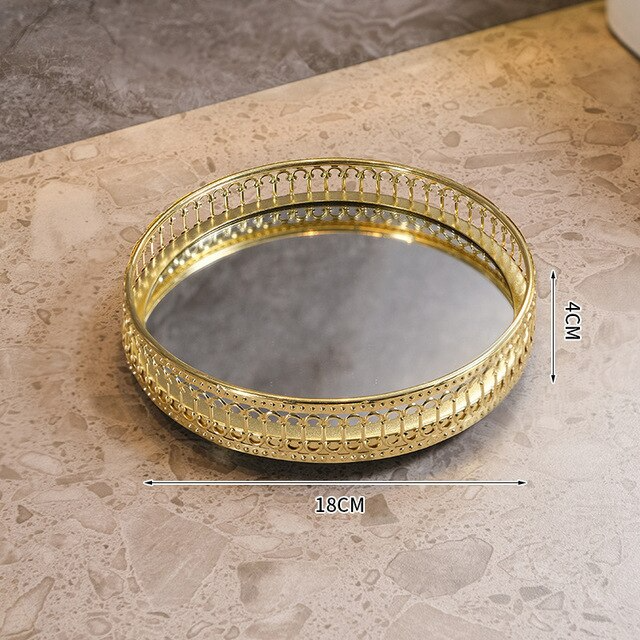 Plateau rond de style ins verre - X10 Maroc - Livraison gratuite - 18cm/4cm