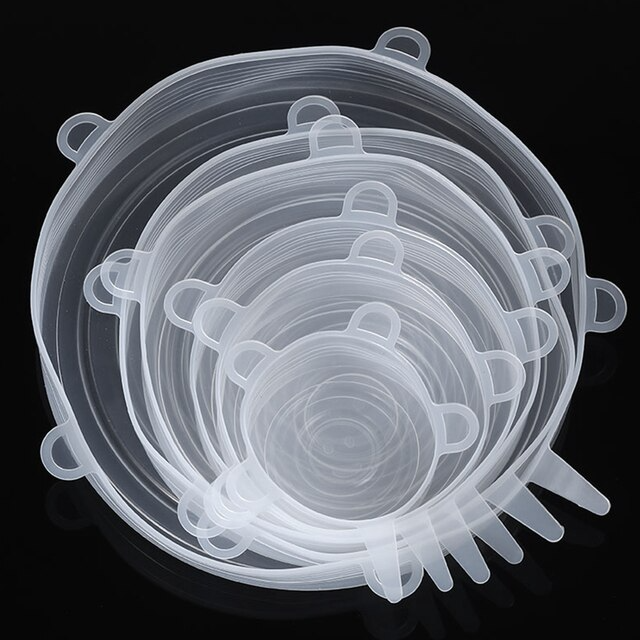 Couvercles Alimentaires en Silicone (6 Pièces) - X10 Maroc - Livraison gratuite - Blanc