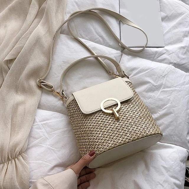 X10-Sac à main en paille - X10 Maroc - Livraison gratuite - Blanc