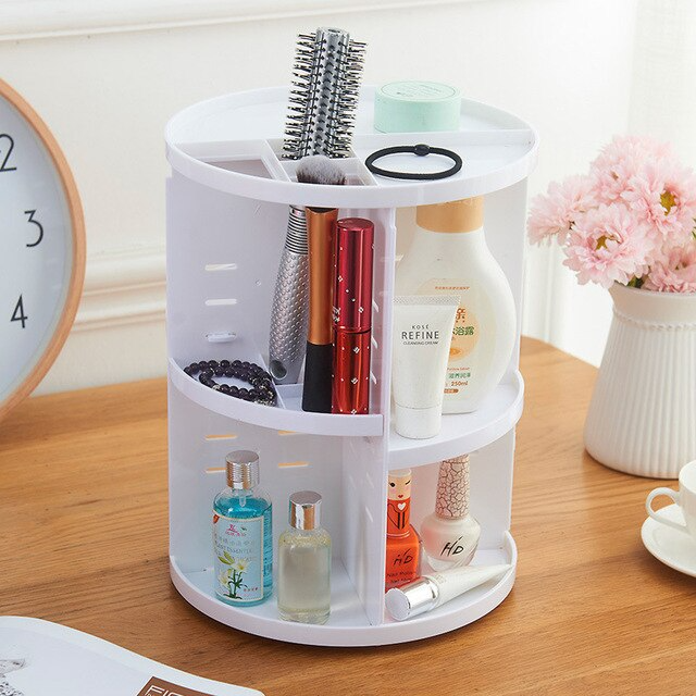 X10-Organiseur de maquillage rotative - X10 Maroc - Livraison gratuite - Blanc