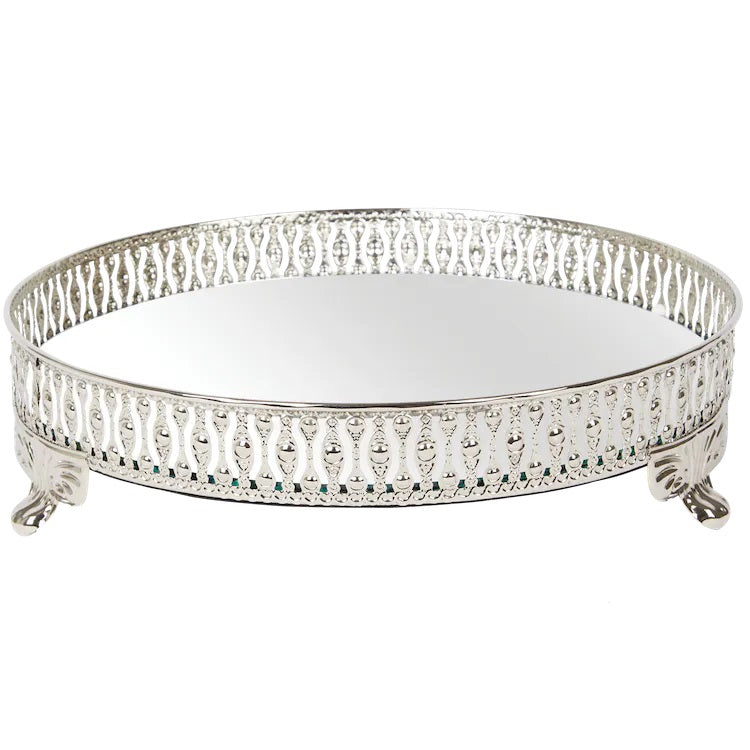 X10 - Plateau miroir sur pieds - X10 Maroc - Livraison gratuite - Silver