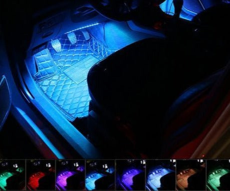 Bande lumineuse de voiture à LED RVB 7 couleurs Télécommande musicale - X10 Maroc - Livraison gratuite -