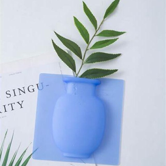 Vase de fleurs en Silicone mural - X10 Maroc - Livraison gratuite - Bleu