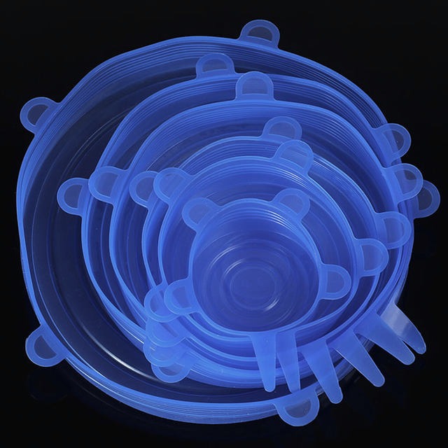 Couvercles Alimentaires en Silicone (6 Pièces) - X10 Maroc - Livraison gratuite - Bleu