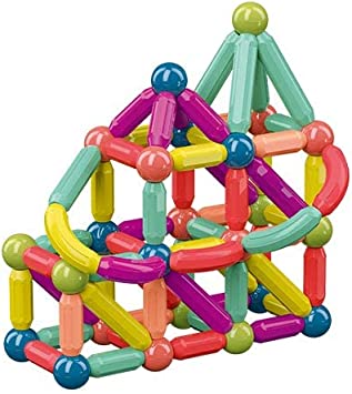 JEU DE BLOCS DE CONSTRUCTION MAGNÉTIQUES KIT DE 64 PCS - X10 Maroc - Livraison gratuite -