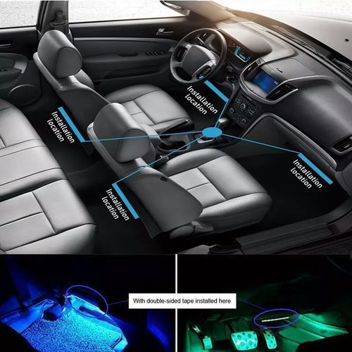 Bande lumineuse de voiture à LED RVB 7 couleurs Télécommande musicale - X10 Maroc - Livraison gratuite -