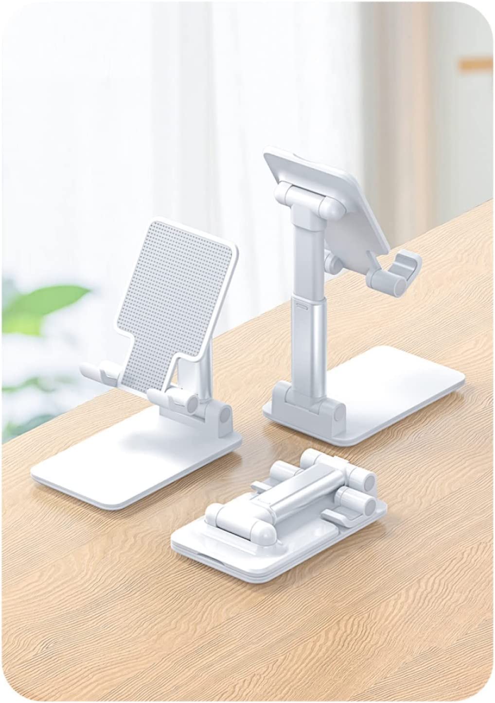 Support de téléphone portable pliable et réglable - X10 Maroc - Livraison gratuite - Blanc