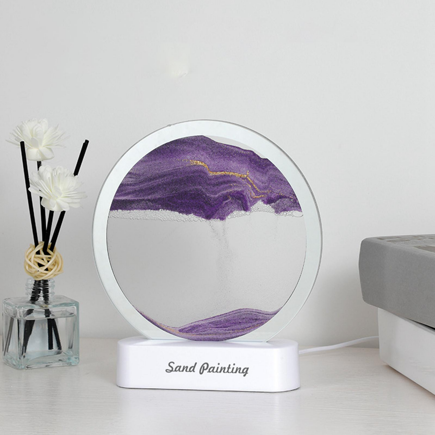 Veilleuse 3D ronde dynamique pour décoration - X10 Maroc - Livraison gratuite - Violet