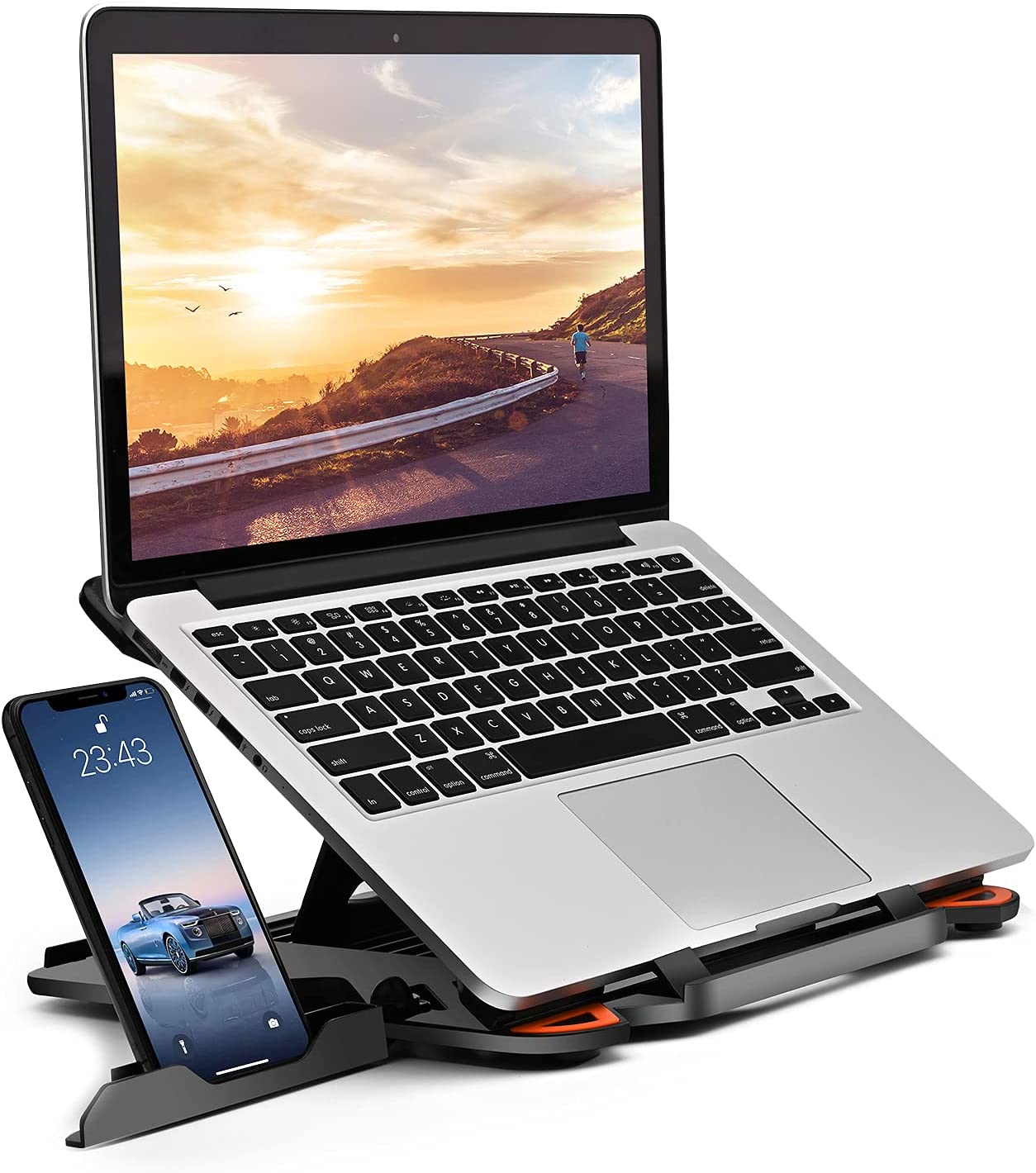 Support pour ordinateur portable et support de téléphone réglables et multi-angles - X10 Maroc - Livraison gratuite -