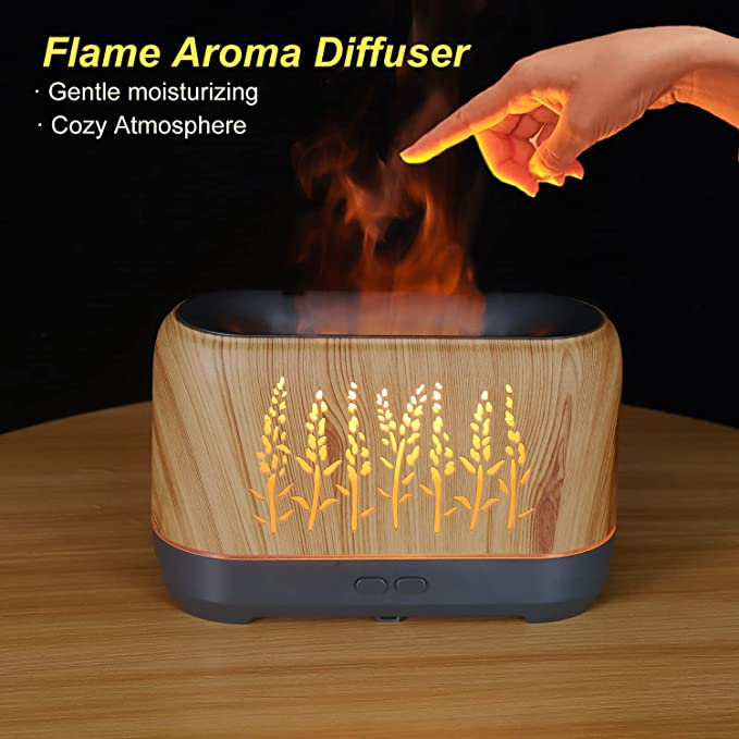 Diffuseur d'huiles essentielles avec veilleuse à flamme, diffuseur d'arômes silencieux avec minuterie - X10 Maroc - Livraison gratuite -