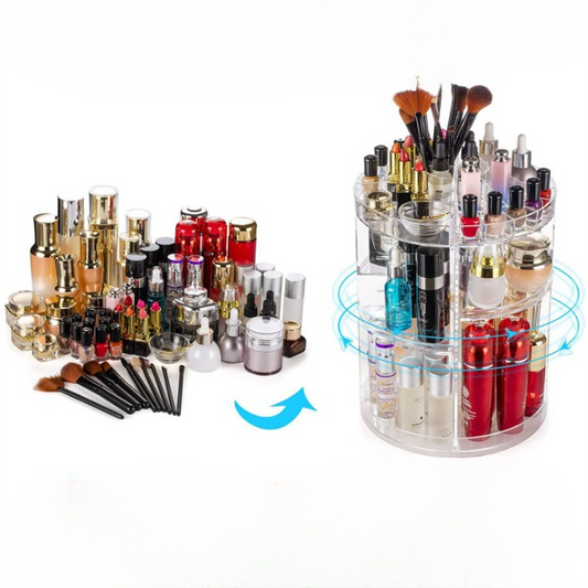 Boîte de rangement cosmétique rotative 360° - X10 Maroc - Livraison gratuite -