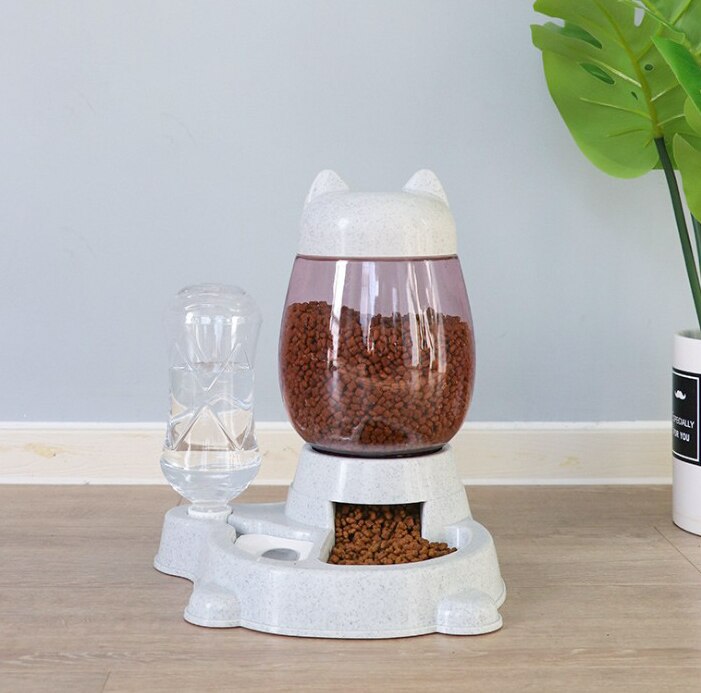 DISTRIBUTEUR D'EAU ET CROQUETTE POUR CHAT - X10 Maroc - Livraison gratuite - Gris