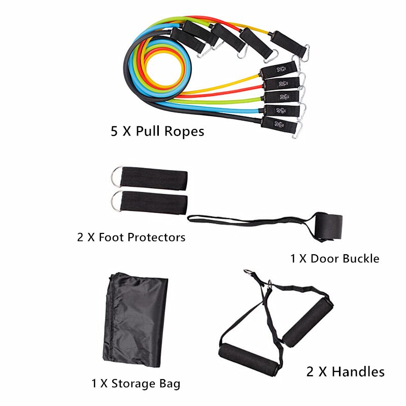 Ensemble de bandes de résistance fitness 11 bandes de résistance pour le sport - X10 Maroc - Livraison gratuite -