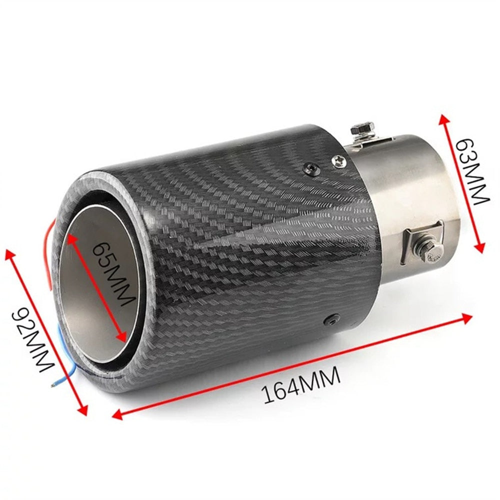 Points D'éChappement Tuyau D'éChappement De Voiture D'éChappement En Acier Inoxydable Et En Fibre De Carbone Brillante 63Mm (EntréE) 89Mm (Sortie)(Noir Brillant - X10 Maroc - Livraison gratuite -