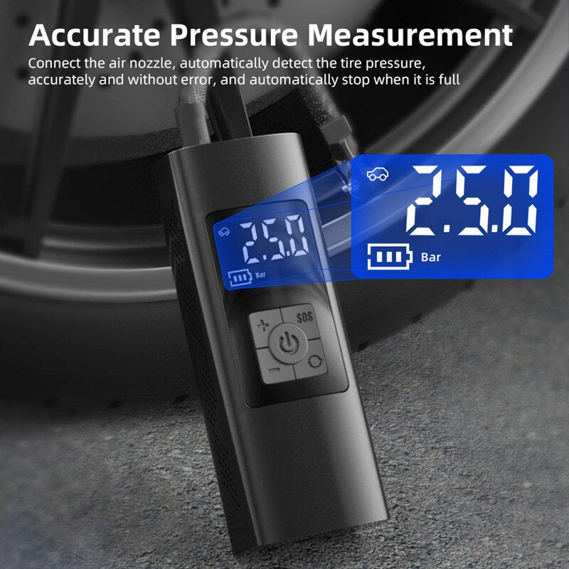 Mini compresseur d'air LCD portable 6000 mAh avec tuyau de soufflage et 4 buses de gaz - X10 Maroc - Livraison gratuite -