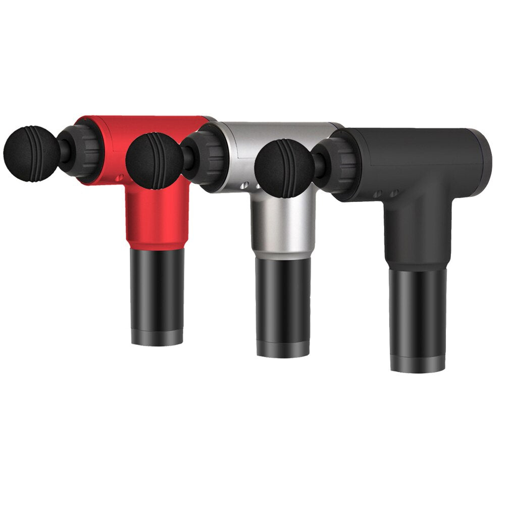 Masseur pistolet de massage de muscle électrique rechargeable portable sans fil avec 4 têtes remplaçables 6 vitesses NOIR - X10 Maroc - Livraison gratuite -