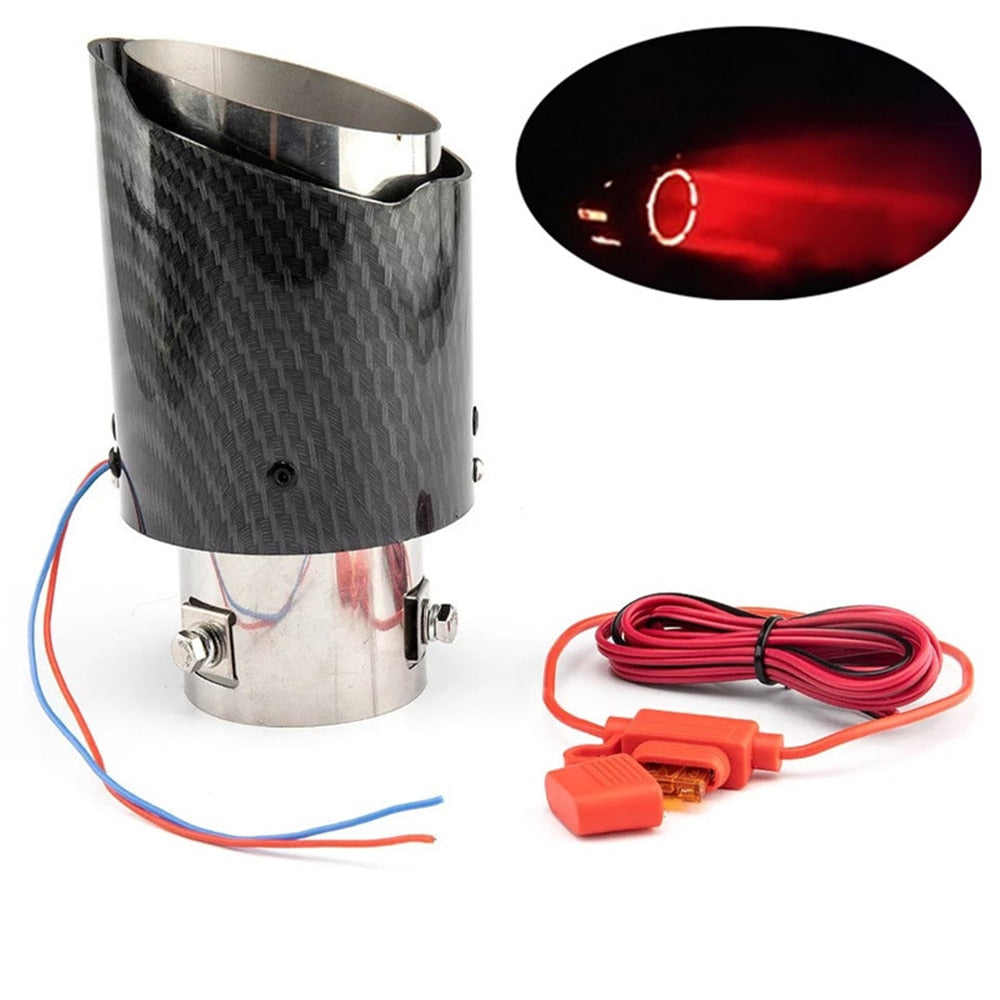 Points D'éChappement Tuyau D'éChappement De Voiture D'éChappement En Acier Inoxydable Et En Fibre De Carbone Brillante 63Mm (EntréE) 89Mm (Sortie)(Noir Brillant - X10 Maroc - Livraison gratuite - Default Title