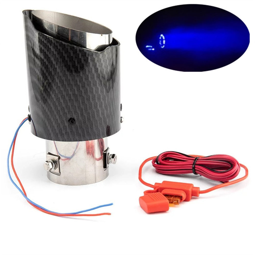 Points D'éChappement Tuyau D'éChappement De Voiture D'éChappement En Acier Inoxydable Et En Fibre De Carbone Brillante 63Mm (EntréE) 89Mm (Sortie)(Noir Brillant - X10 Maroc - Livraison gratuite -