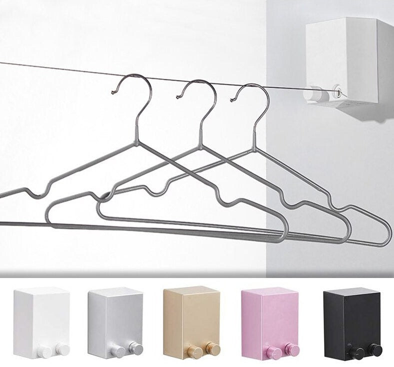corde à linge escamotable d'intérieur d'acier inoxydable de 4.2m pour sécher des vêtements fixés au mur - X10 Maroc - Livraison gratuite -