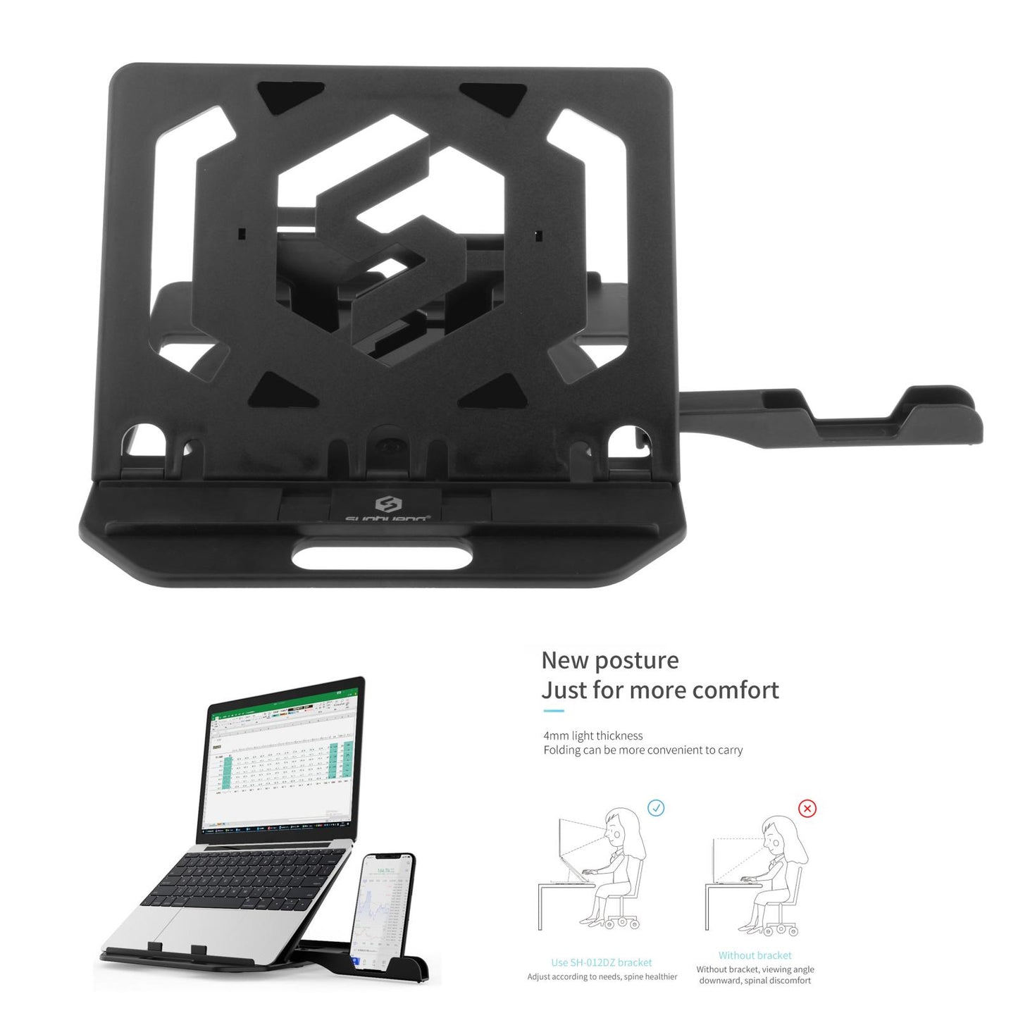 Support pour ordinateur portable et support de téléphone réglables et multi-angles - X10 Maroc - Livraison gratuite -