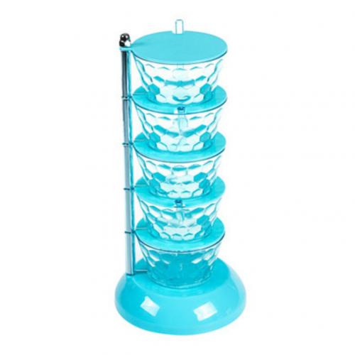 Étagère à épices rotative pour la cuisine, multifonction - X10 Maroc - Livraison gratuite - Bleu pâle 5 couches