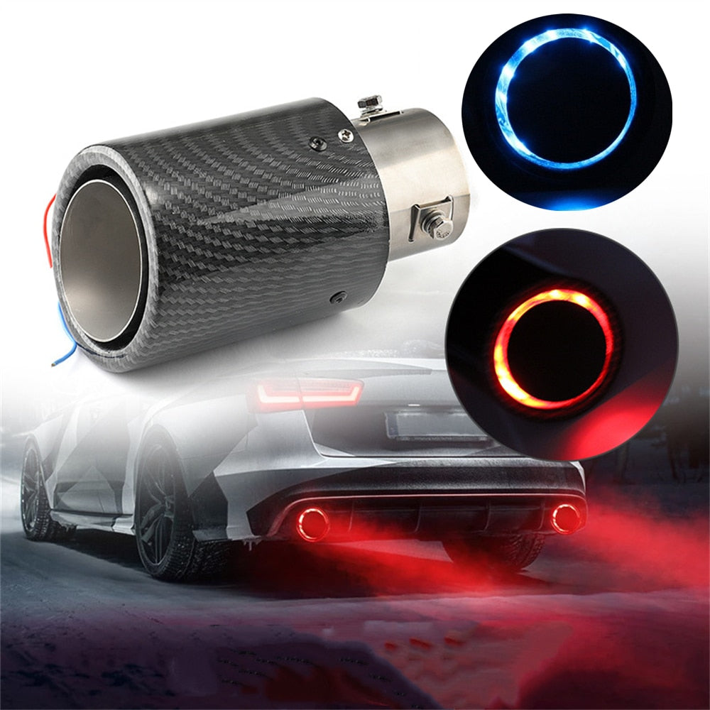 Points D'éChappement Tuyau D'éChappement De Voiture D'éChappement En Acier Inoxydable Et En Fibre De Carbone Brillante 63Mm (EntréE) 89Mm (Sortie)(Noir Brillant - X10 Maroc - Livraison gratuite -