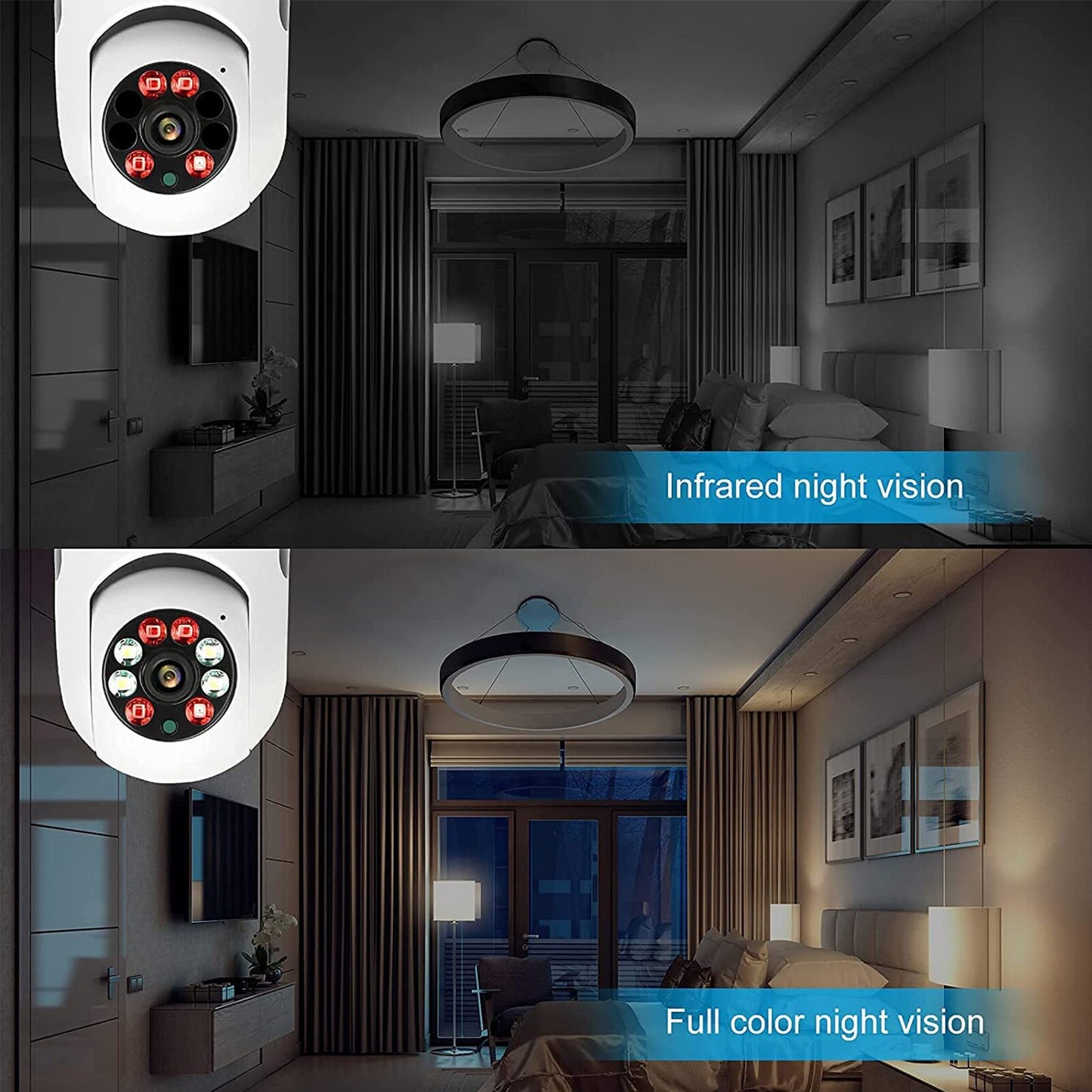 Caméra de sécurité PTZ sans Fil 1080p avec connecteur de bulbe E27 - X10 Maroc - Livraison gratuite -