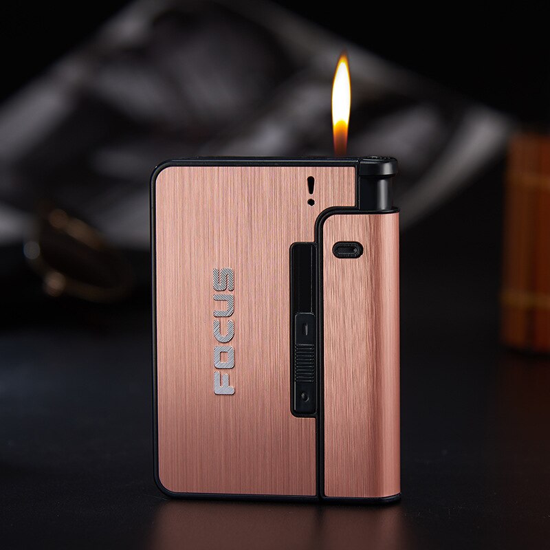 Distributeur Boite boitier étui 10 Cigarettes avec Briquet tempête Argent. - X10 Maroc - Livraison gratuite - Copper