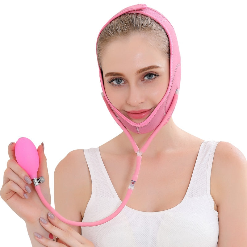 Ceinture amincissante en forme de V avec bande fine et pompe à air pour les joues fines - X10 Maroc - Livraison gratuite -