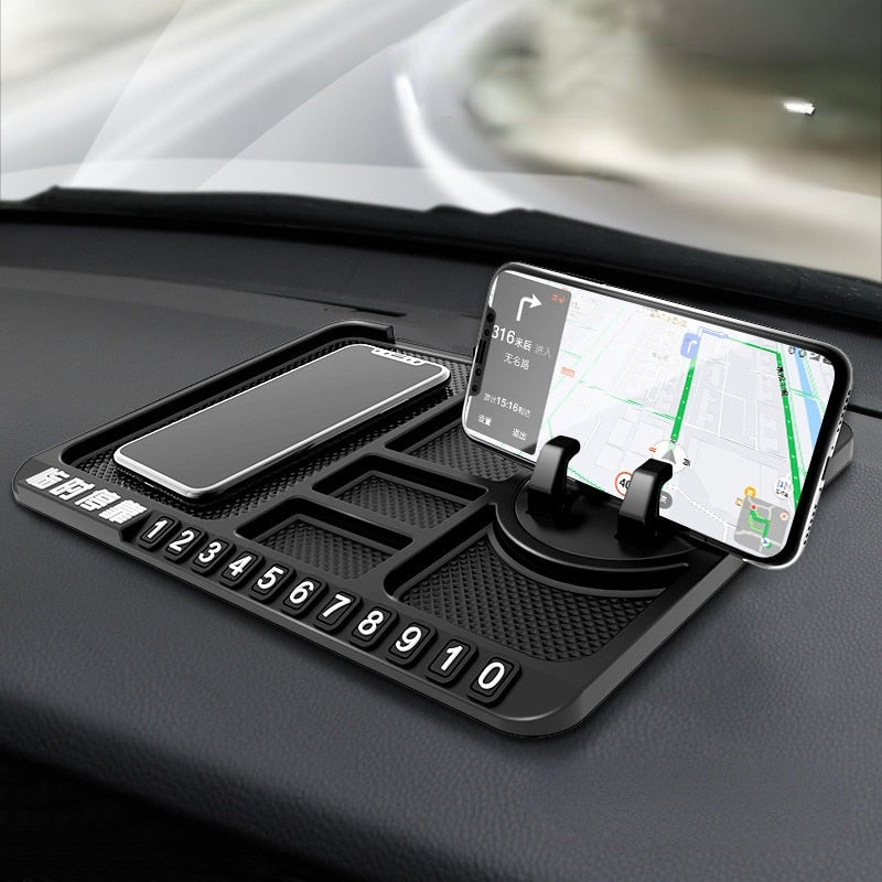 Support de téléphone de Voiture 4 en 1 Tableau de Bord de Voiture Antidérapant - X10 Maroc - Livraison gratuite - Black