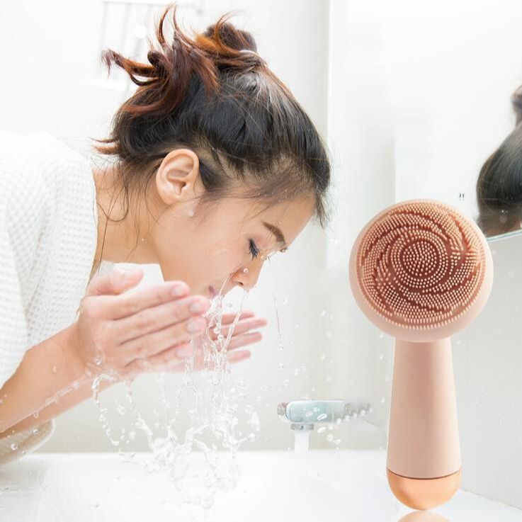 Brosse nettoyante pour le visage en silicone nettoyant pour le visage étanche pour soins de la peau rechargeable - X10 Maroc - Livraison gratuite -