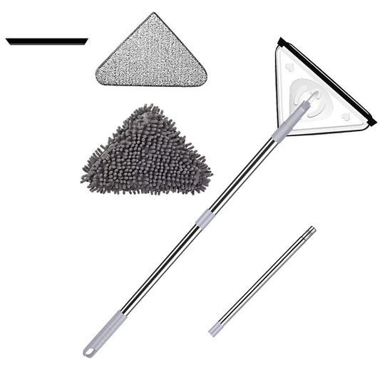 Balai de nettoyage triangulaire rétractable pour plafond - Rotation à 360 degrés - Convient pour salle de bain, verre, mur et sol - X10 Maroc - Livraison gratuite - Default Title