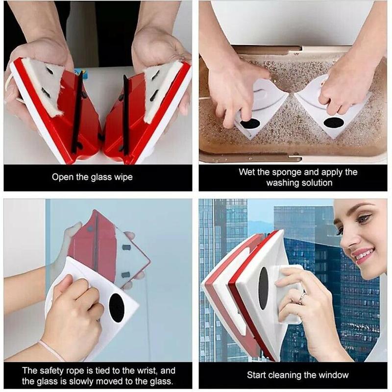 Nettoyant pour vitres double face avec technologie magnétique - X10 Maroc - Livraison gratuite -
