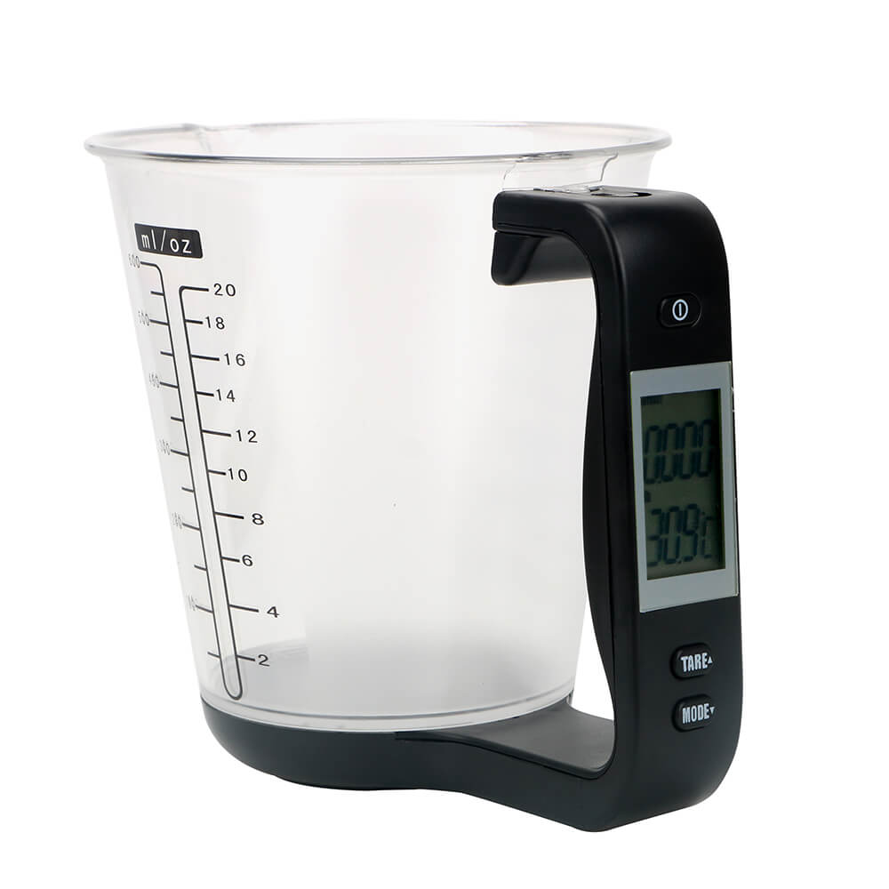 Balance numérique 3 en 1 avec gobelet doseur et thermomètre - X10 Maroc - Livraison gratuite - Noir