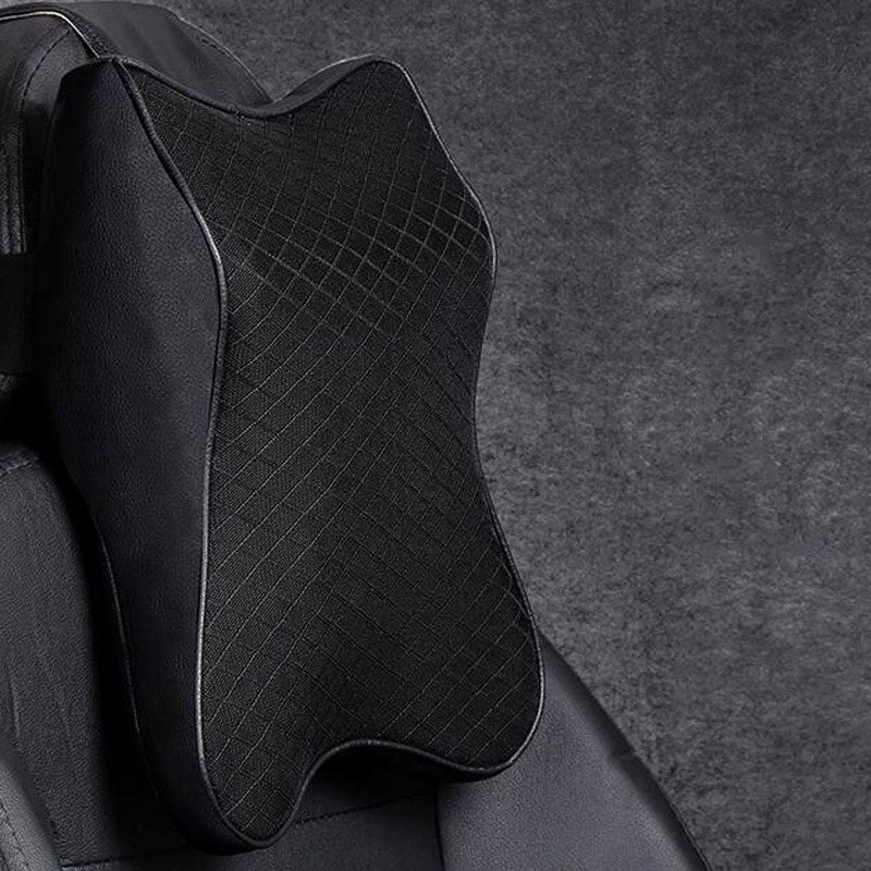 Coussin Ergonomique Appui-Tête pour Voiture - Mousse Mémoire Premium & Design Élégant Noir-X10 ConfortDrive