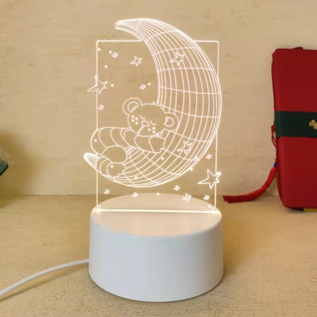 Lampe LED 3D à 7 couleurs changeantes - X10 Maroc - Livraison gratuite -