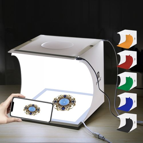 Boîte à lumière photo LED portable, avec 6 rétroéclairages intégrés et câble USB - X10 Maroc - Livraison gratuite -