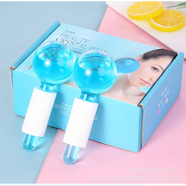 Rouleau de massage Facial en cristal ( 2 pièces) - X10 Maroc - Livraison gratuite - Bleu