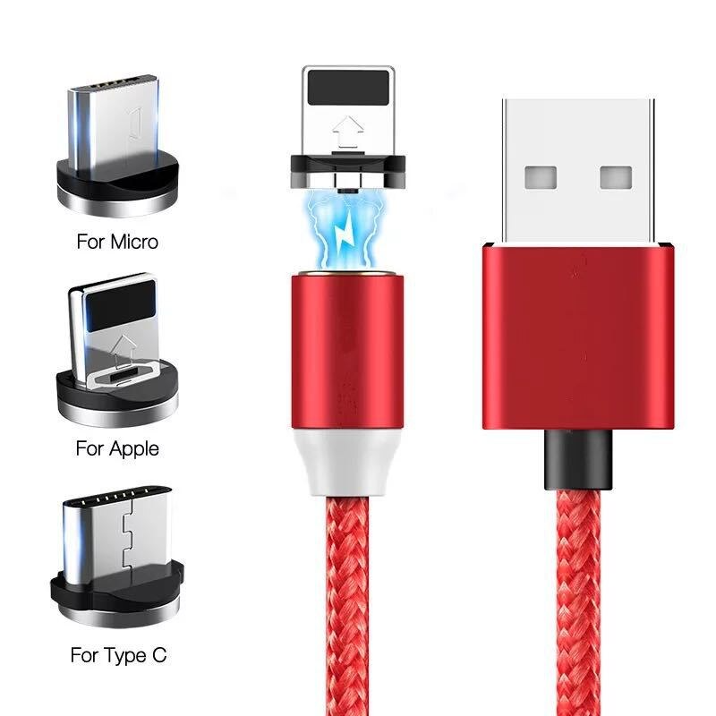 Câble de charge magnétique 3en1 - X10 Maroc - Livraison gratuite - Rouge