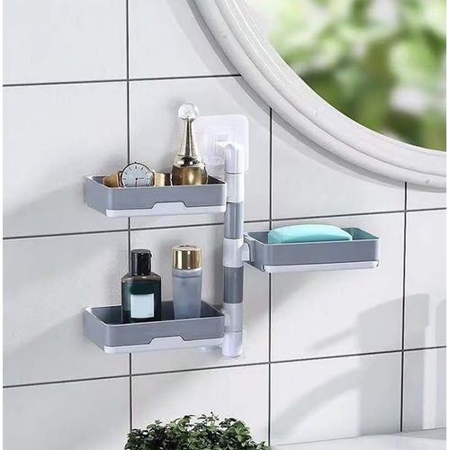 Porte-savon auto-adhésif super résistant - X10 Maroc - Livraison gratuite - Gris clair