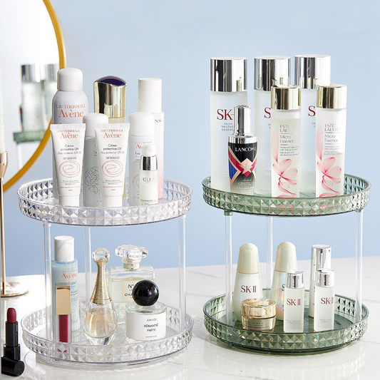 Organisateur de maquillage rotatif 2 couches - X10 Maroc - Livraison gratuite -