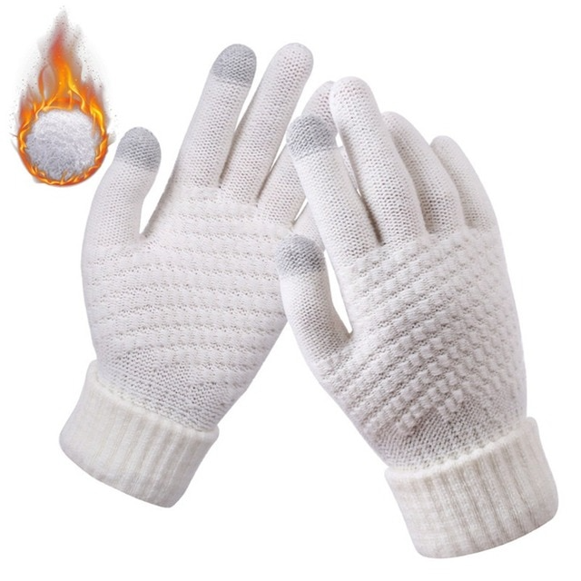 X10-Mitaines tactiles chaudes d'hiver - X10 Maroc - Livraison gratuite - Blanc