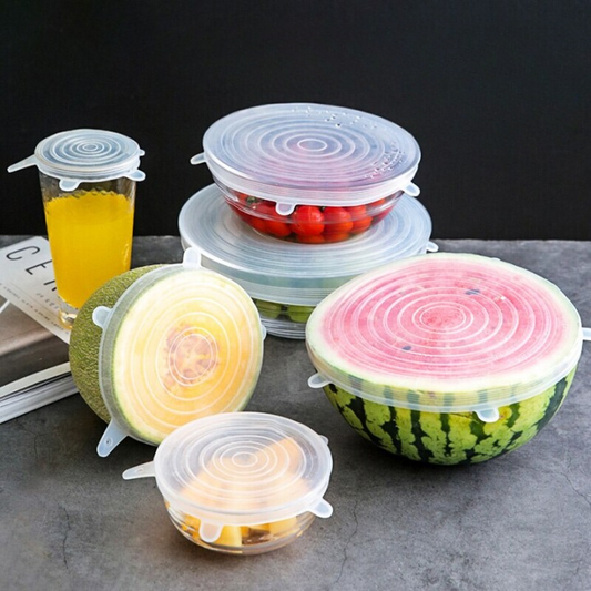 Couvercles Alimentaires en Silicone (6 Pièces) - X10 Maroc - Livraison gratuite -