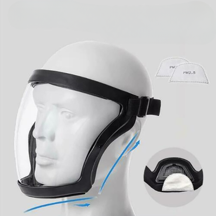 X10-Bouclier facial transparent filtrable